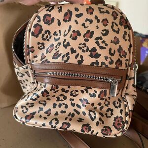 Wild Fable Mini Dome Backpack in Leopard Print EUC